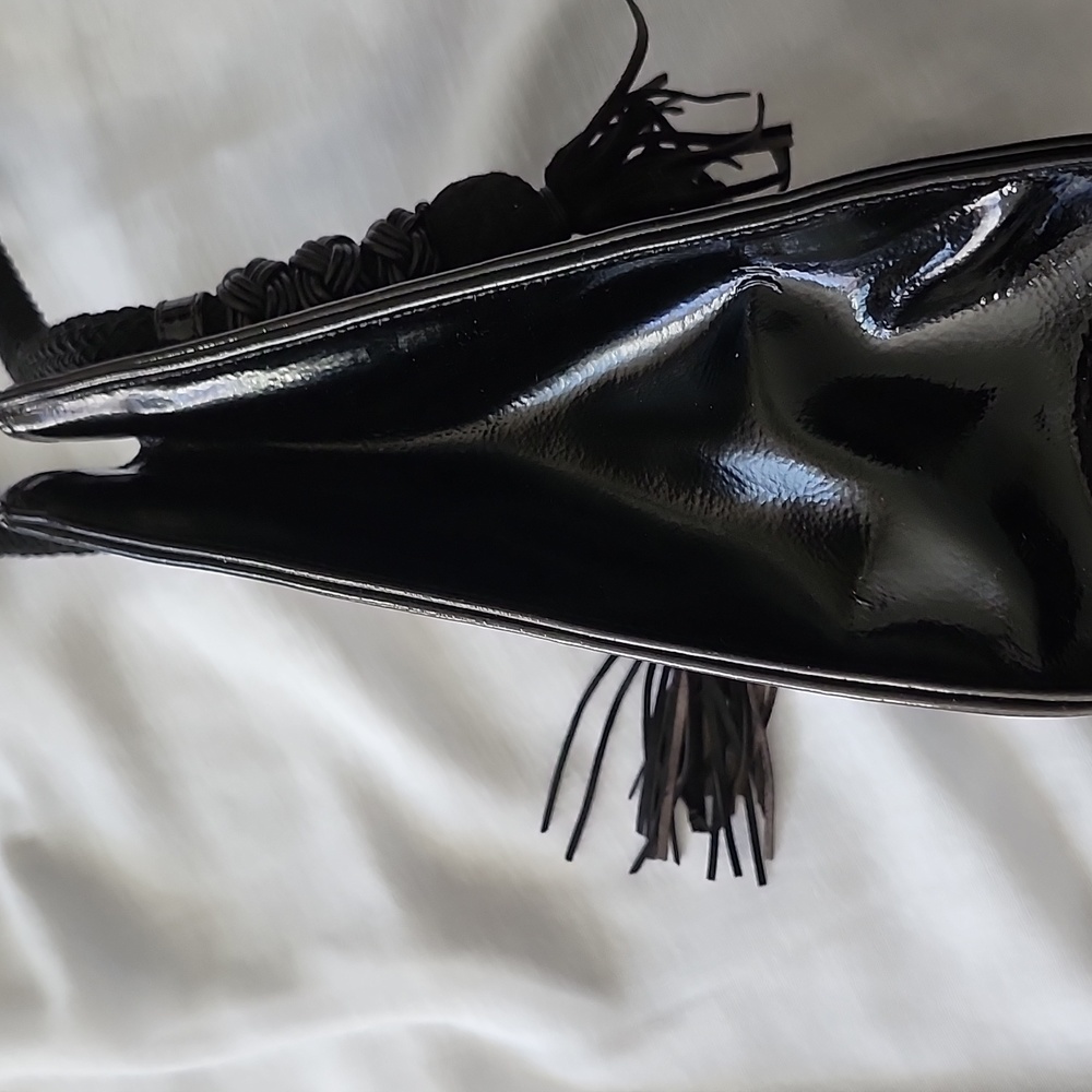 Sondra Roberts Vintage Black Patent Leather Shoulder Bag, $50 - Picture 13 of 14